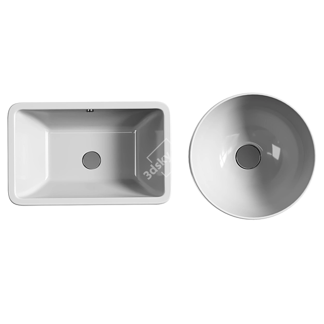 Compact Elegance Basin Sets 3D model image 2