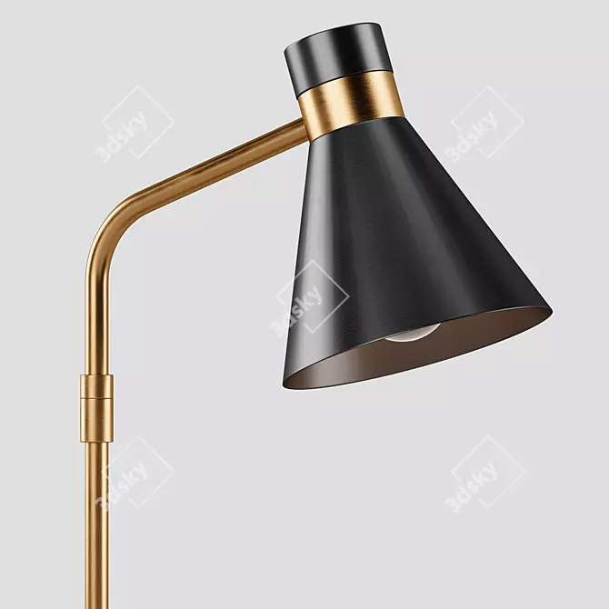 Modern Metal Table Lamp - Sleek Design 3D model image 2