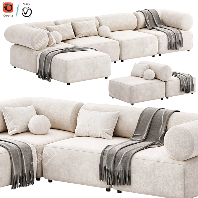 Stylish OFFO Modular Sofa Design 3D model image 5