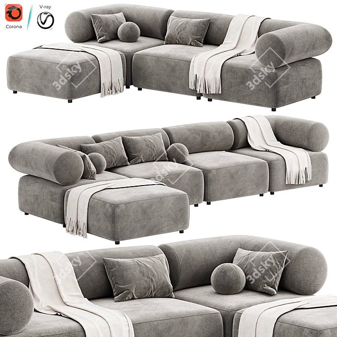 Stylish OFFO Modular Sofa Design 3D model image 6