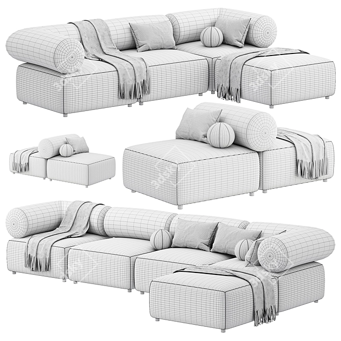 Stylish OFFO Modular Sofa Design 3D model image 7