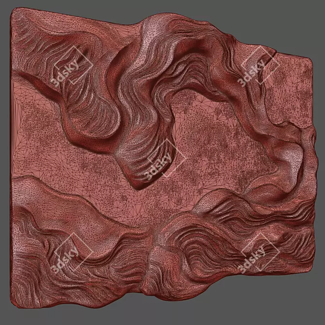 Modern Metal Wall Sculpture 3D model image 5