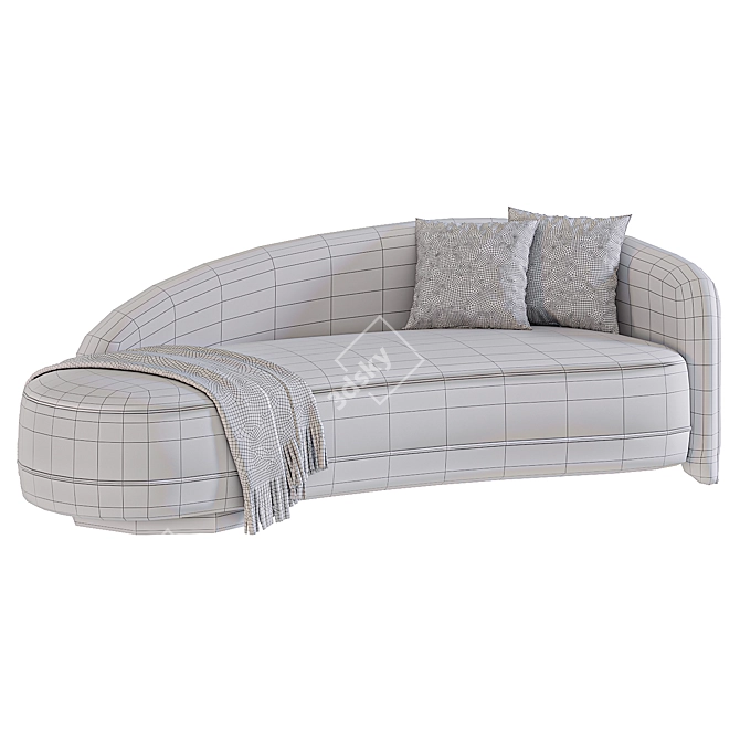 Modern Upholstered Curved Sofa 3D model image 3