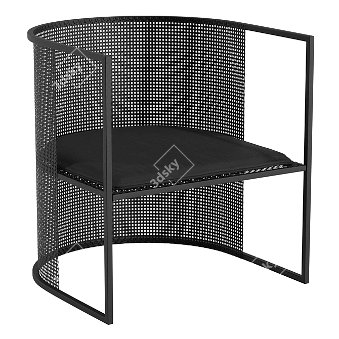 Bauhaus-Inspired Steel Easy Chair 3D model image 1