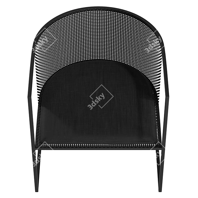 Bauhaus-Inspired Steel Easy Chair 3D model image 3