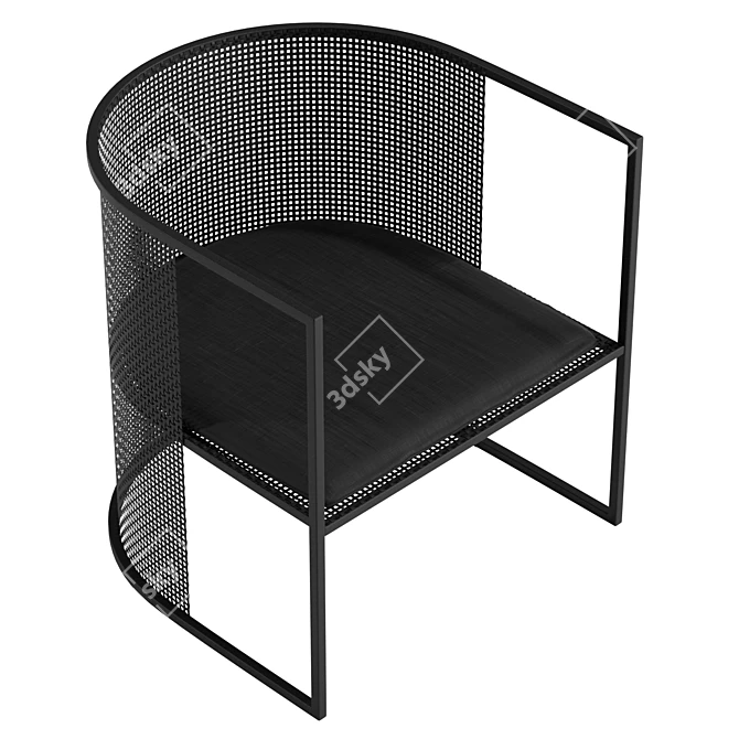 Bauhaus-Inspired Steel Easy Chair 3D model image 5