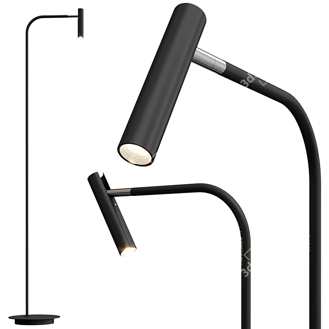 Sleek LED MiniSpot Floor Lamp 3D model image 1