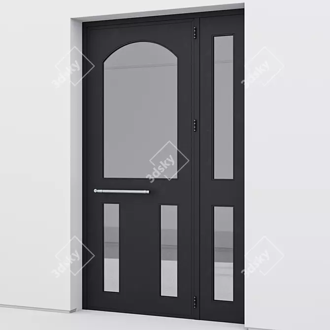 Sleek Aluminium Door Design 3D model image 2