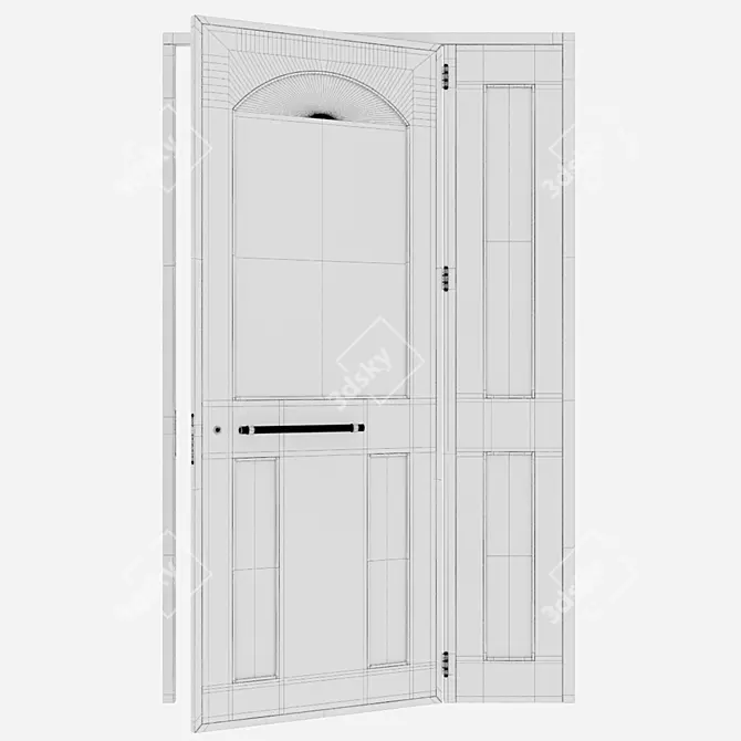 Sleek Aluminium Door Design 3D model image 4