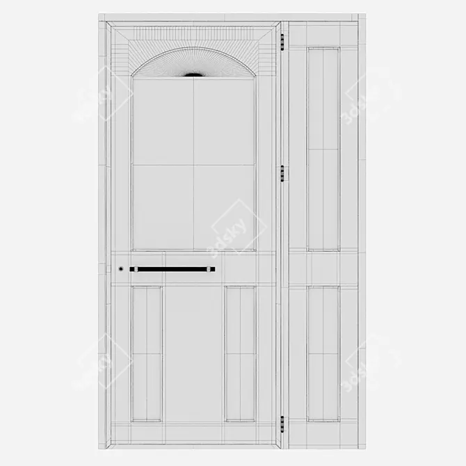 Sleek Aluminium Door Design 3D model image 5