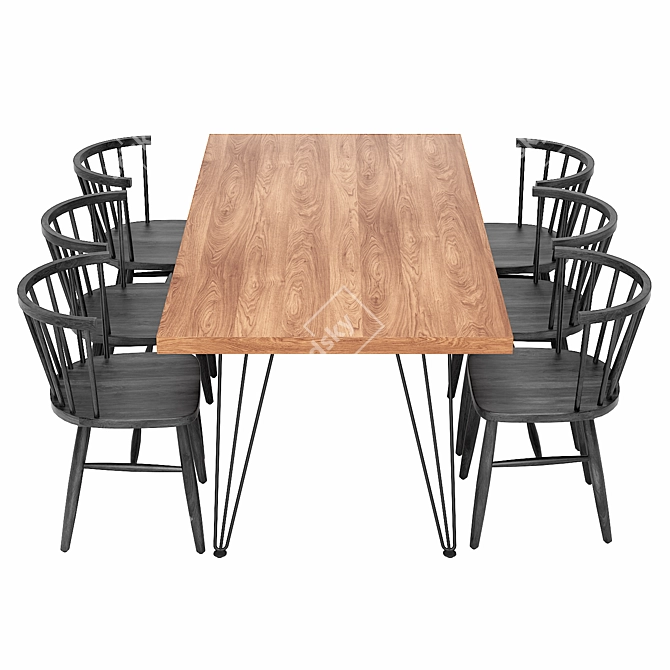 Modern Shaker Style Dining Set 3D model image 2