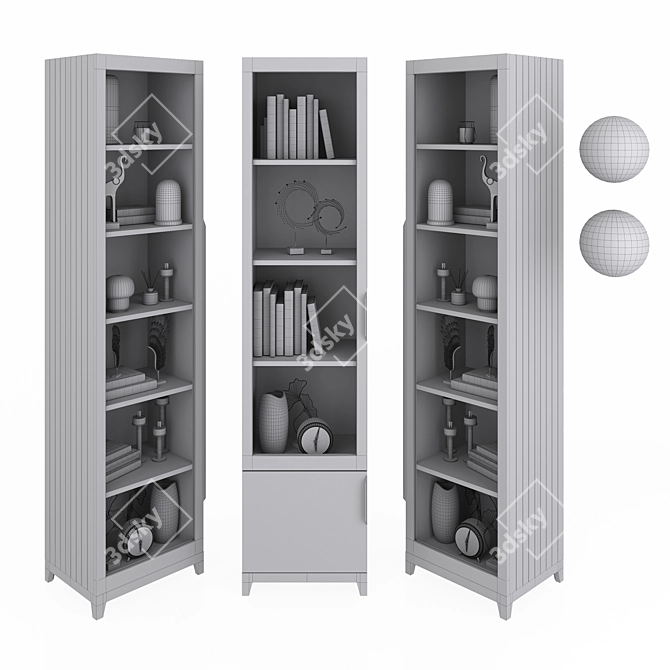 Urban Glass-Front Display Cabinet 3D model image 3