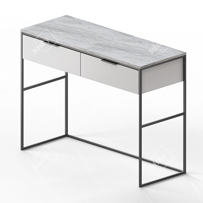 Nord Vanity Table in White 3D model image 3