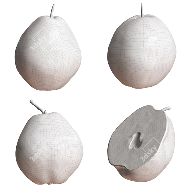 Pear-fection: 4 Realistic Pears 3D model image 6