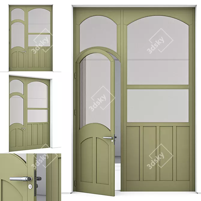 Corona Aluminium Door 355 Render 3D model image 1