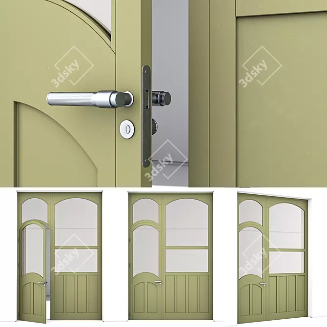 Corona Aluminium Door 355 Render 3D model image 3