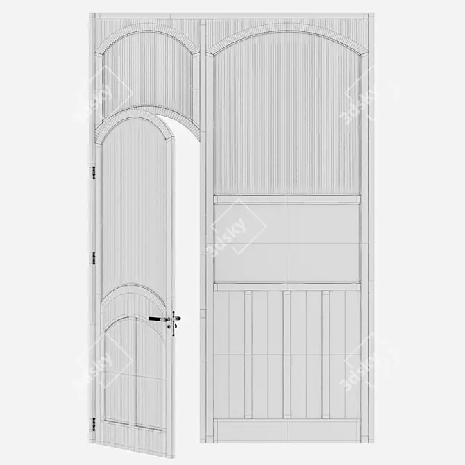 Corona Aluminium Door 355 Render 3D model image 4