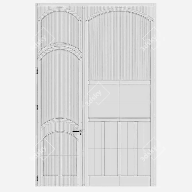 Corona Aluminium Door 355 Render 3D model image 5