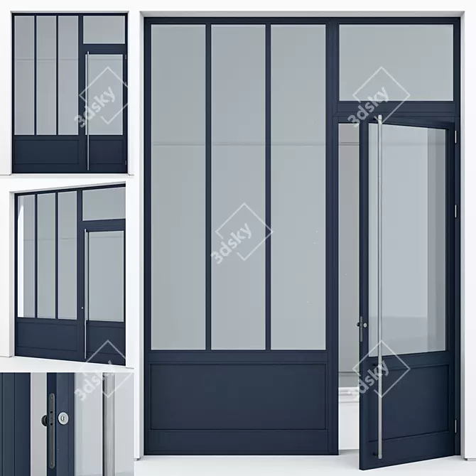 Modern Aluminium Door 356 Render 3D model image 1