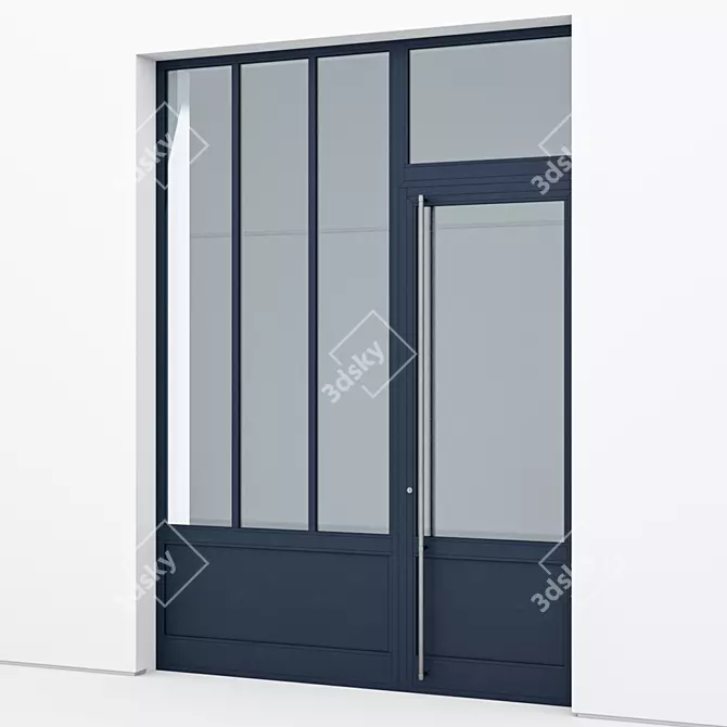 Modern Aluminium Door 356 Render 3D model image 2