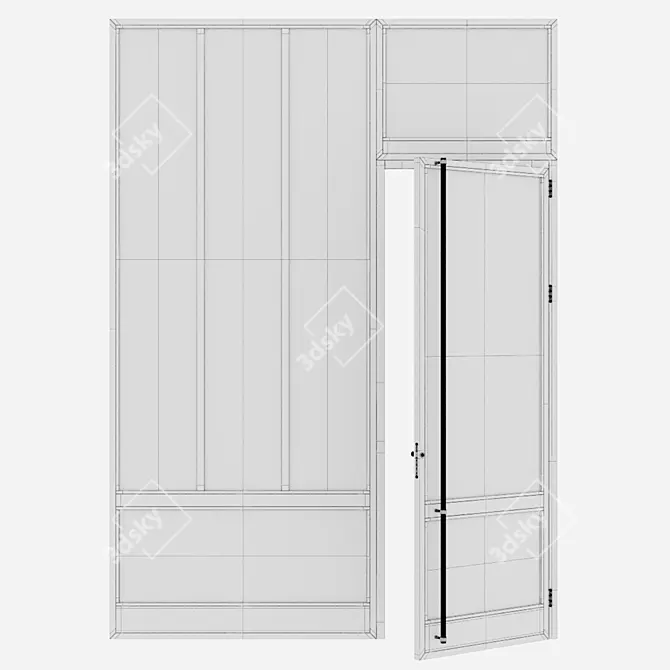 Modern Aluminium Door 356 Render 3D model image 4