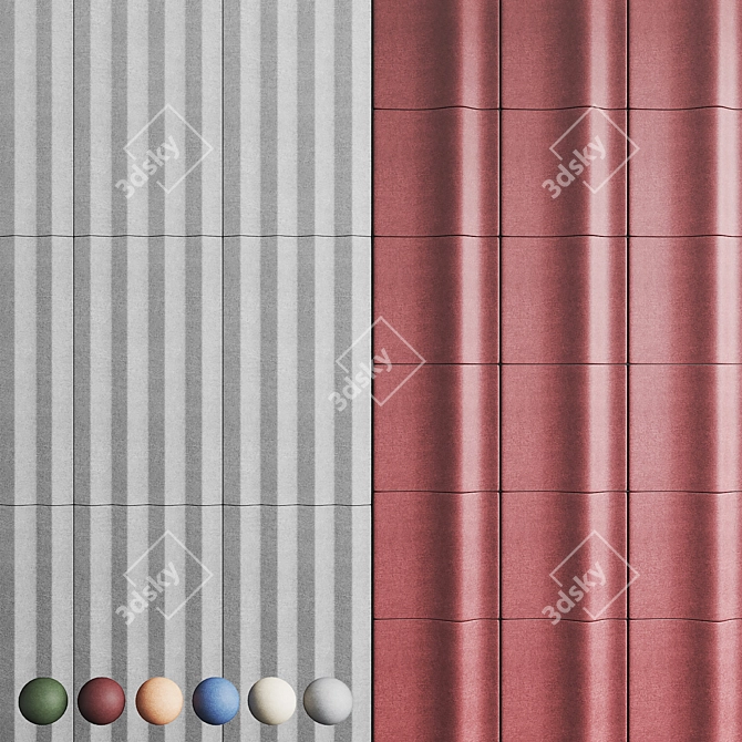 Textured Acoustic 3D Wall Tiles 3D model image 1