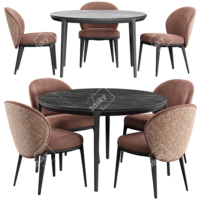 Modern Playground Dining Table & Chairs 3D model image 1
