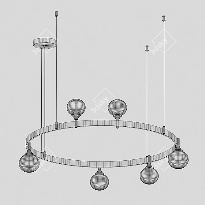 Bianchi Black Chandelier Loft 07808 3D model image 3