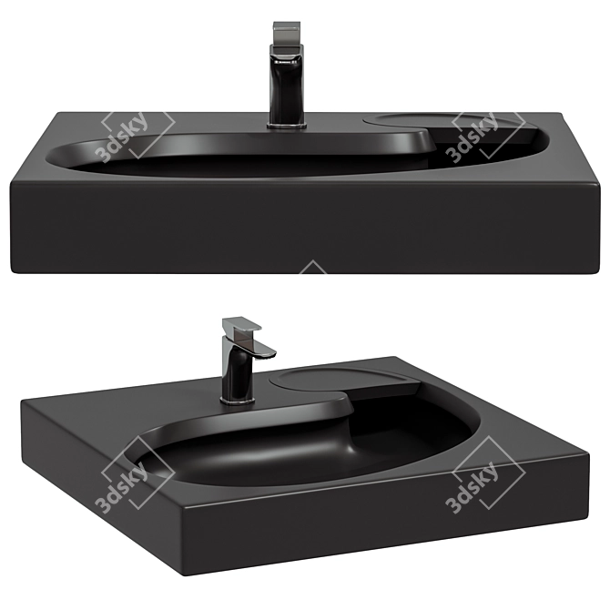  STWORKI Dublin Black Matte Sink 3D model image 1