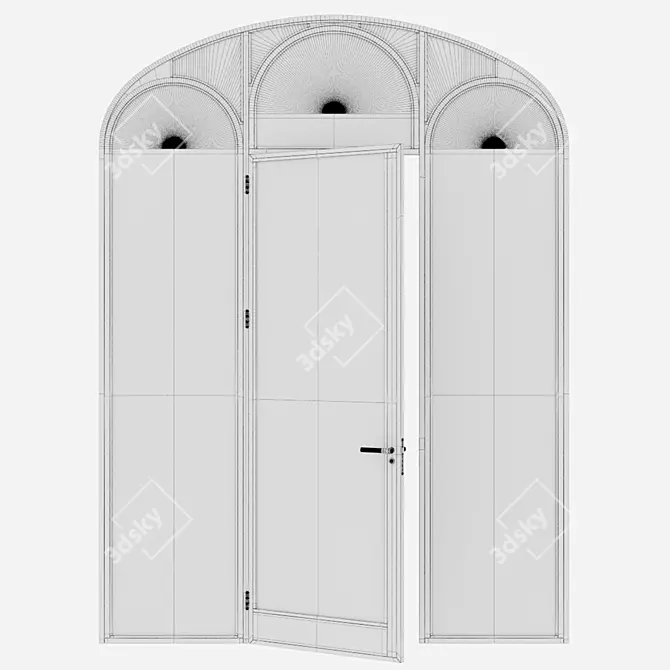 Corona Render Aluminium Door Model 3D model image 4
