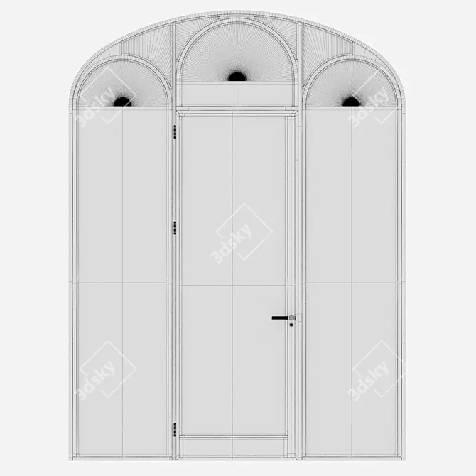 Corona Render Aluminium Door Model 3D model image 5