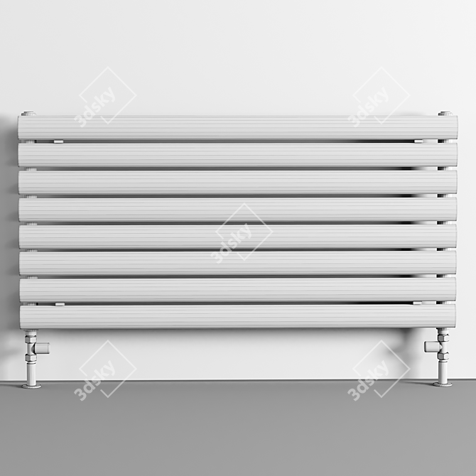 Textured Anthracite Horizontal Radiator 3D model image 4