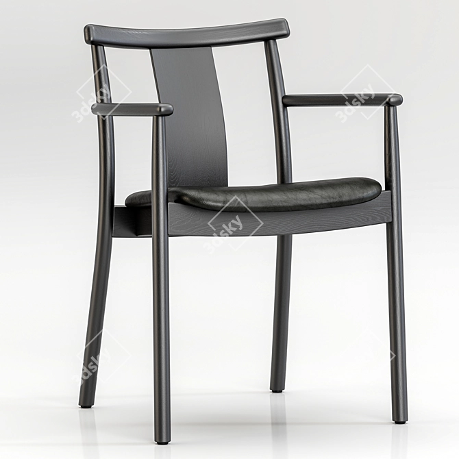 Traditional Wood Dining Armchair 3D model image 1