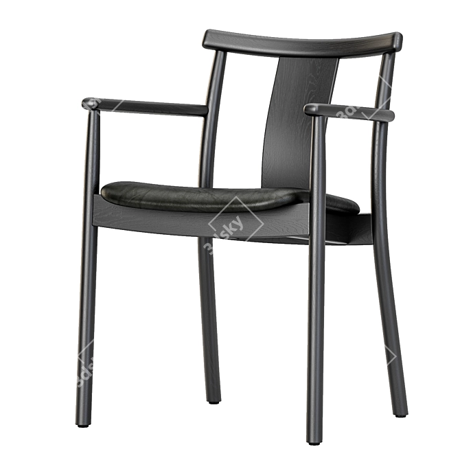 Traditional Wood Dining Armchair 3D model image 6