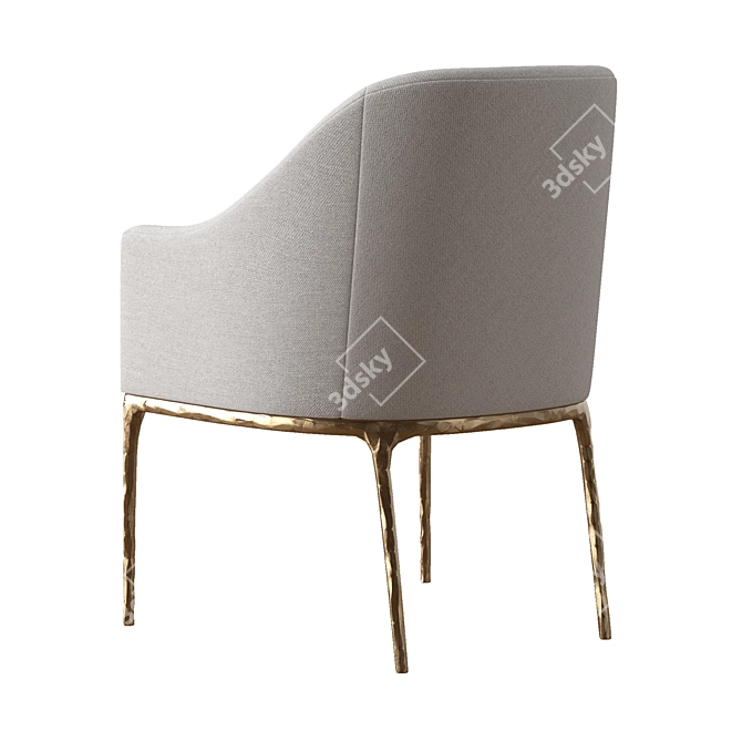 Sleek Slope Dining Armchair 3D model image 2