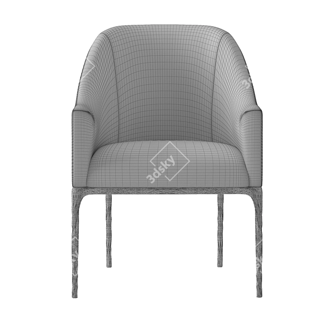 Sleek Slope Dining Armchair 3D model image 5