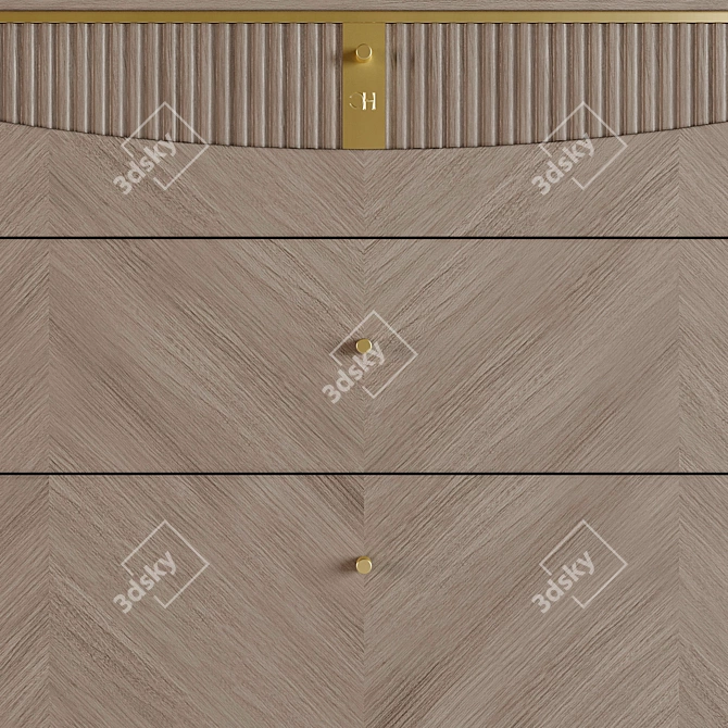 Carpanese 3-Drawer Chest, Furnishings 3D model image 4