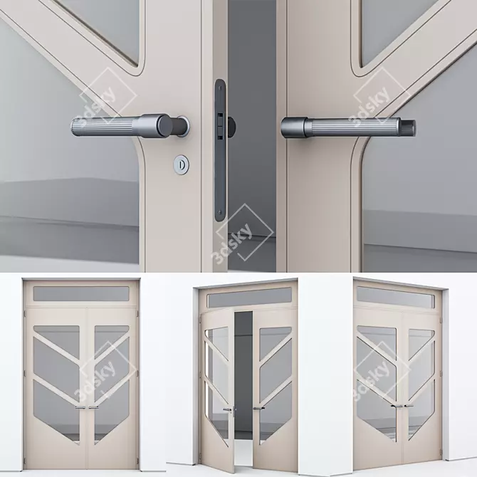 Modern Aluminum Door Render Corona 3D model image 3