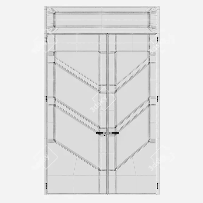 Modern Aluminum Door Render Corona 3D model image 4