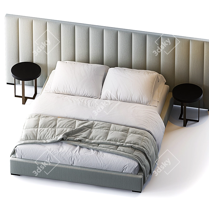 Elegant Modena Bed by Restoration 3D model image 2