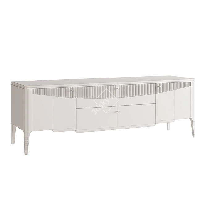 Italian Carpanese TV Cabinet Wood Metal 3D model image 4
