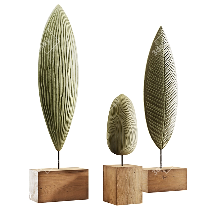 Modern Organic Sculpture Set 3D model image 1