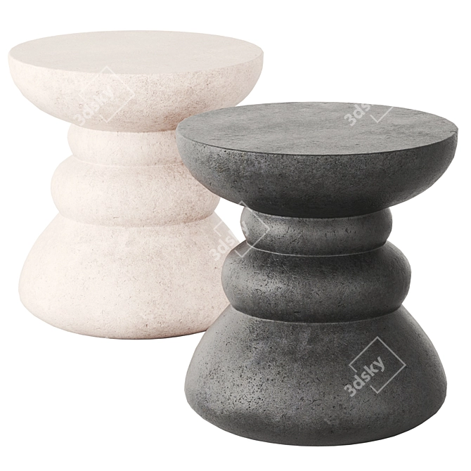 Pearl Concrete Accent Table 3D model image 1