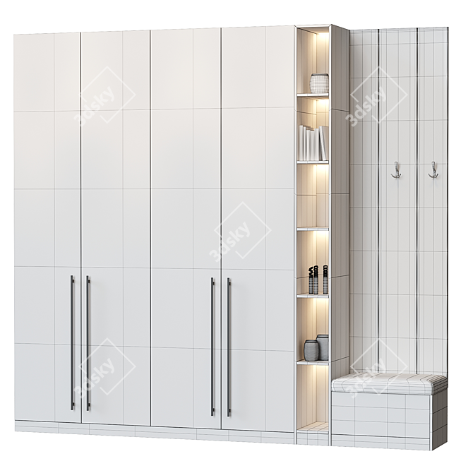 Sleek Modern Hallway Decor Piece 3D model image 3