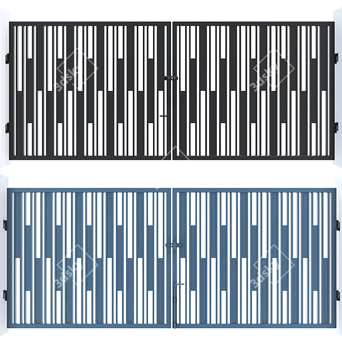 Sleek Steel Main Entry Gate 3D model image 3