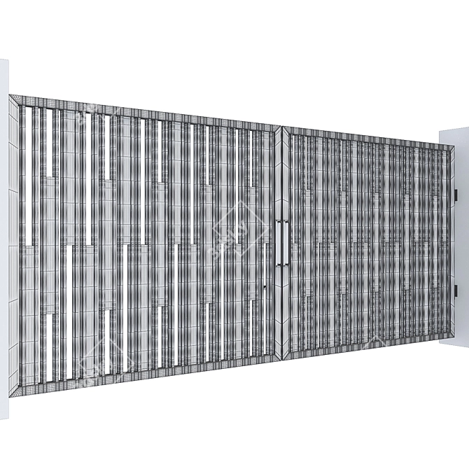 Sleek Steel Main Entry Gate 3D model image 4