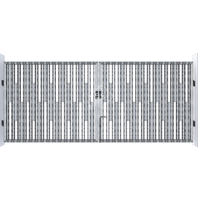 Sleek Steel Main Entry Gate 3D model image 5