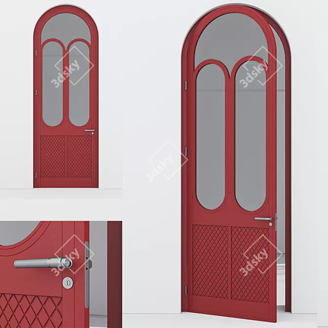 Corona-Rendered Aluminium Door Model 3D model image 1