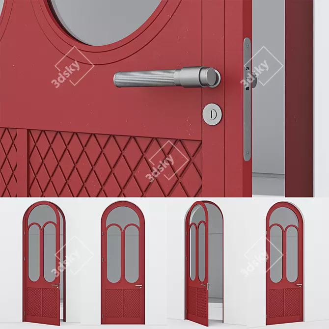 Corona-Rendered Aluminium Door Model 3D model image 3