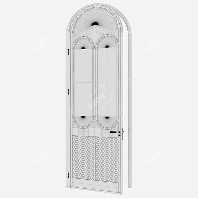 Corona-Rendered Aluminium Door Model 3D model image 4